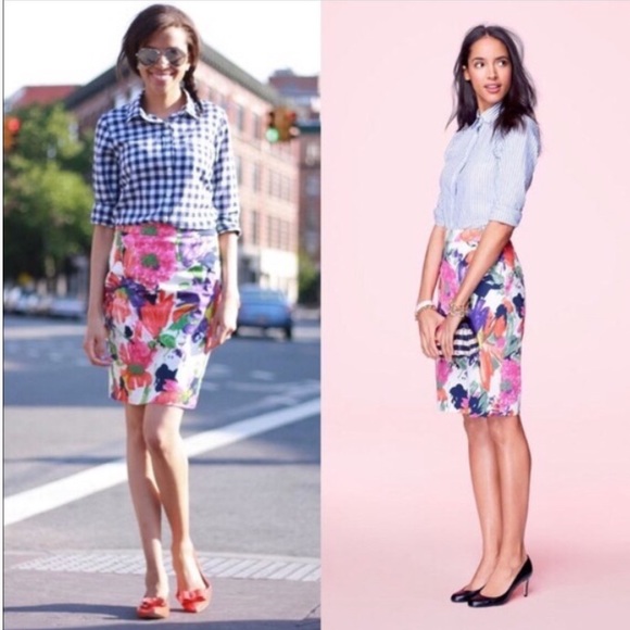 J. Crew Basketweave Floral Pencil Skirt - Picture 11 of 11